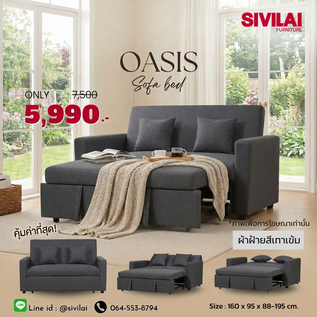 sofabed grey 2 seated