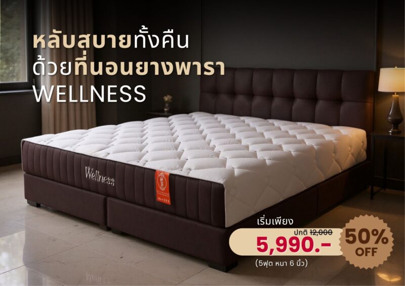ที่นอนยางพารา wellness แน่นนุ่ม